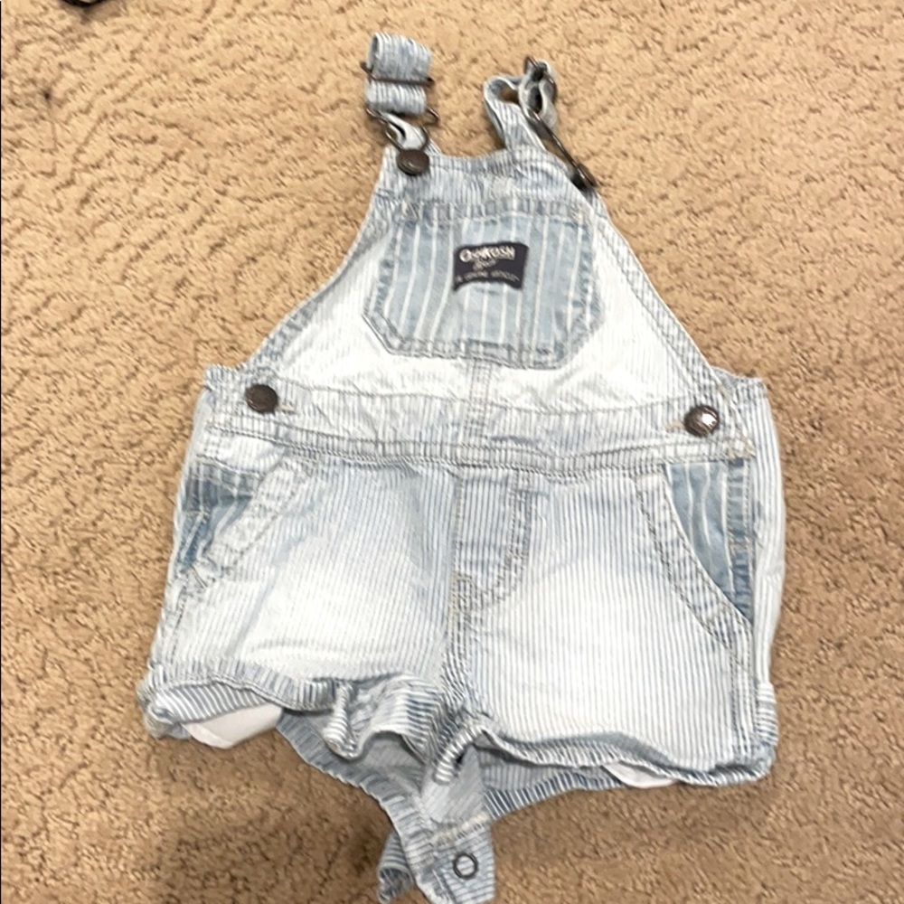 Denim/white stripe osh kosh b’gosh overalls